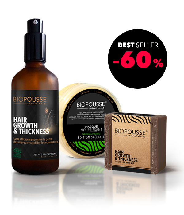 Lotion Biopousse 100ml + Shampoing Solide Pousse + Masque nourrissant 50ml